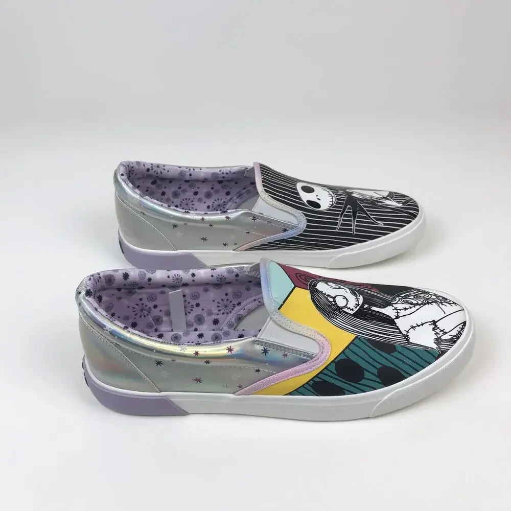 Nightmare Before Christmas Jack & Sally Low Top Slip On Sneakers Women's Size 11